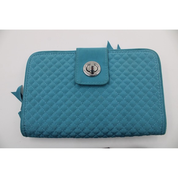 Lot of 2 Vera Bradley Quilted Wallet Navy Blue Wristlet Zip Around Pockets RFID - Picture 4 of 11